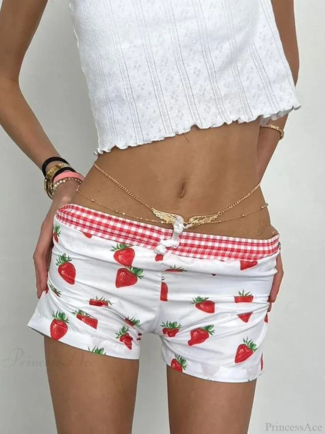 Strawberry Print Cotton Sweatshort short-250223