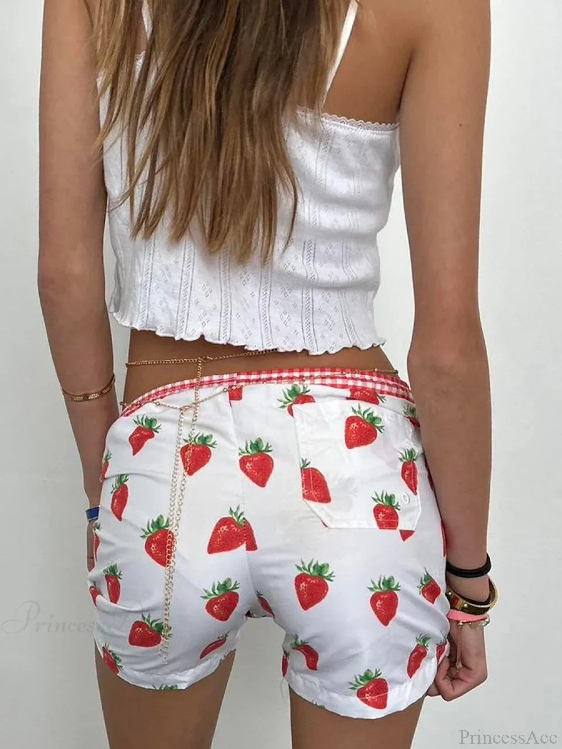 Strawberry Print Cotton Sweatshort short-250223