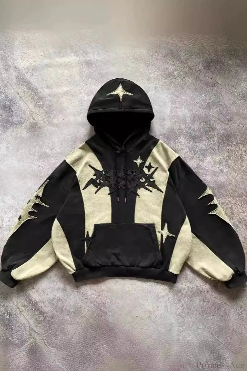 Street Y2K Collage Loose Hoodie Black / S