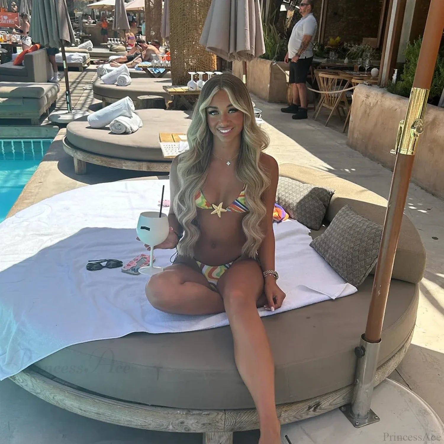 Stripe Starfish Brazilian Three Piece Swimsuit