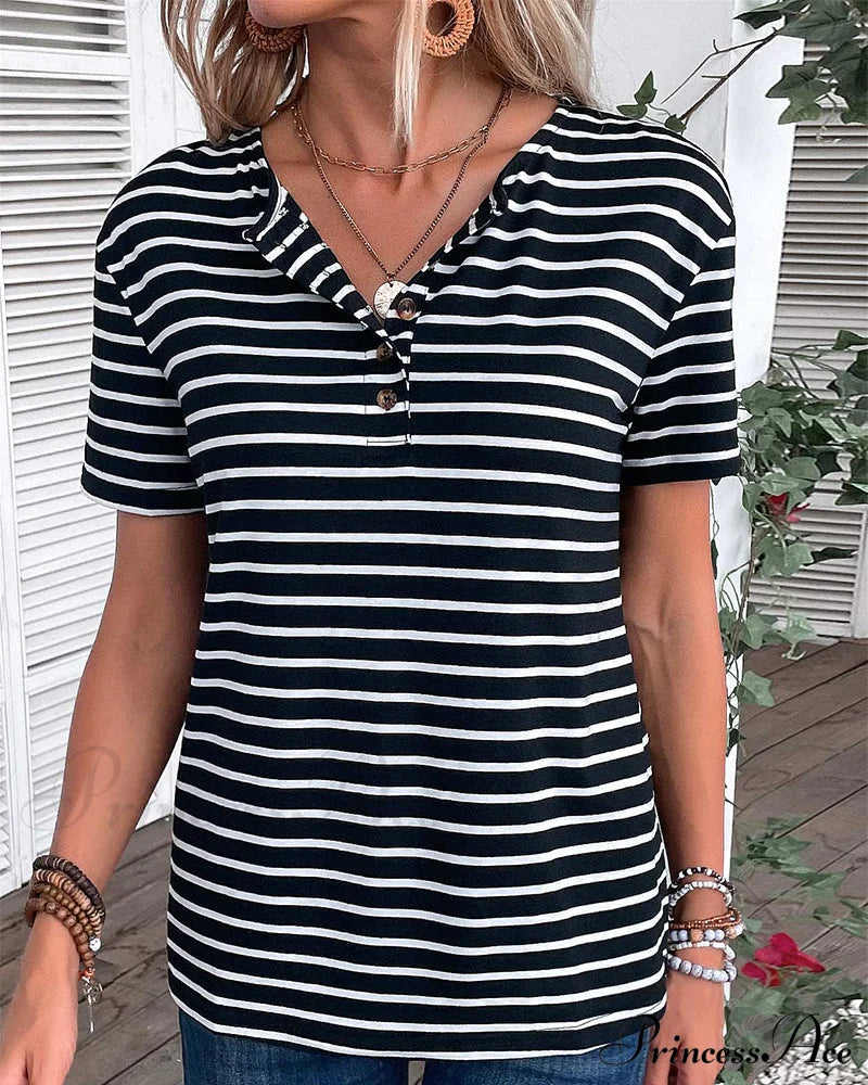 Striped Arm Brief Tee T-Shirts