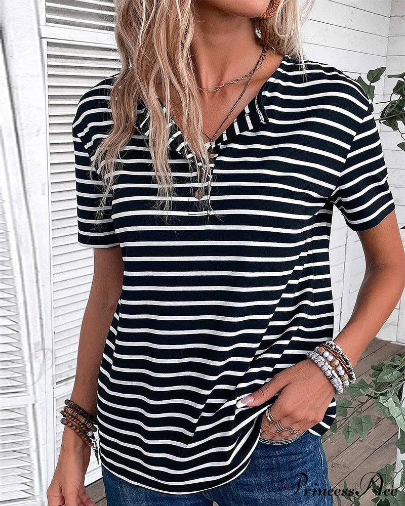 Striped Arm Brief Tee T-Shirts