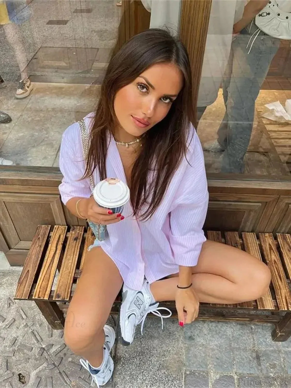 Striped Casual Office Blouse blouse-250223