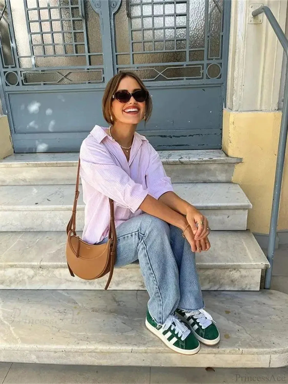 Striped Casual Office Blouse blouse-250223