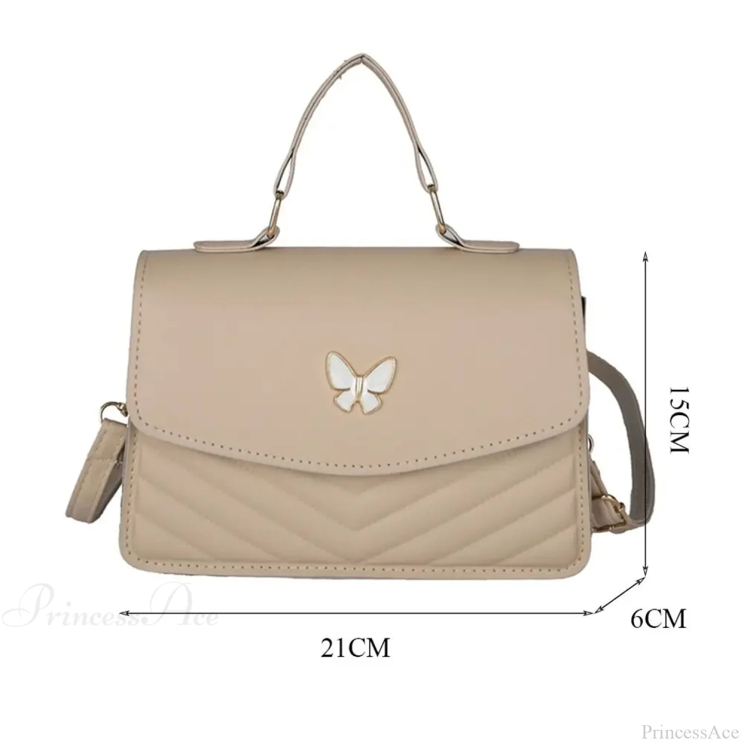 Stylish Butterfly Embroidery PU Leather Handbag handbag-250126