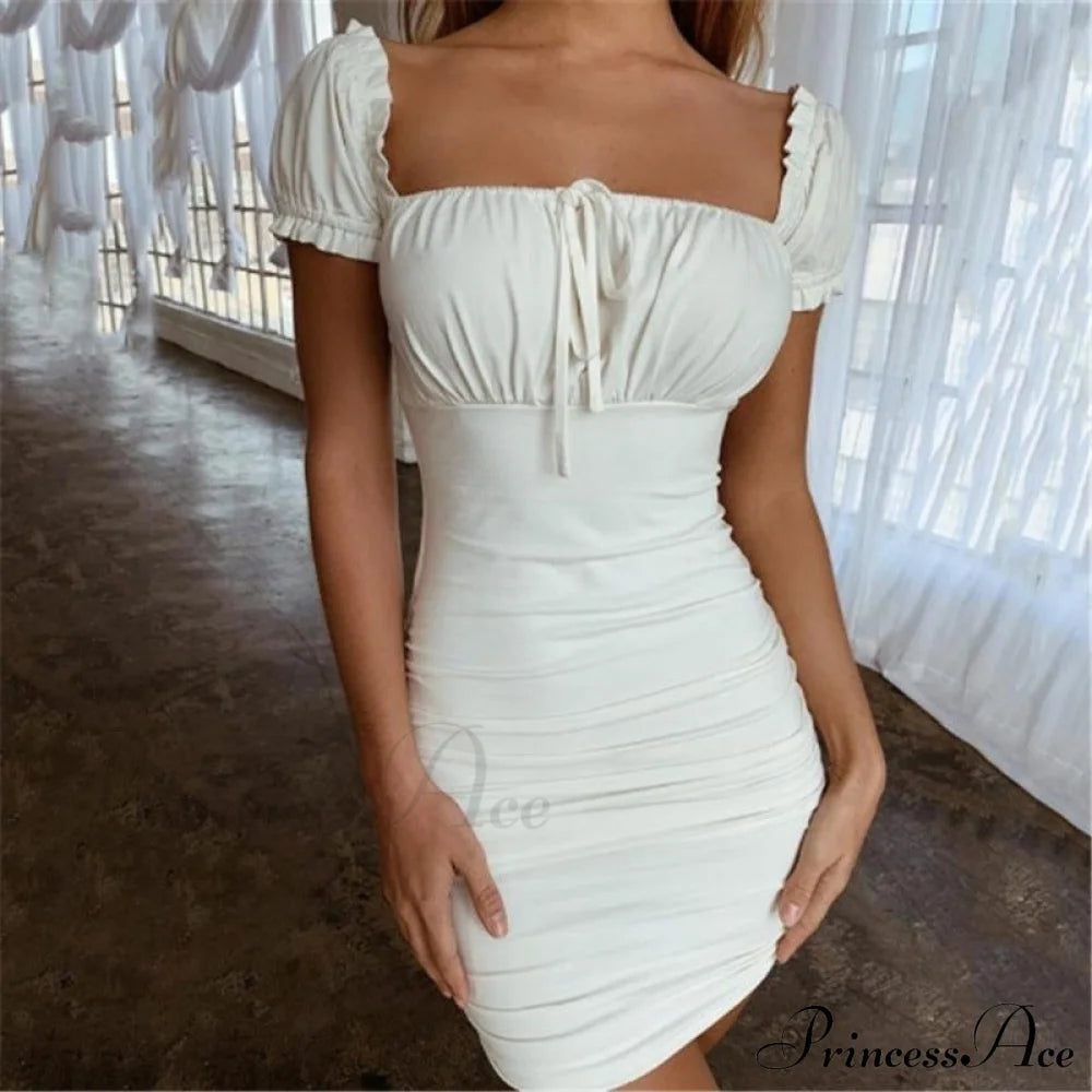 Stylish Moves Eyelet Mini Dress White / Xs Dressy Dresses