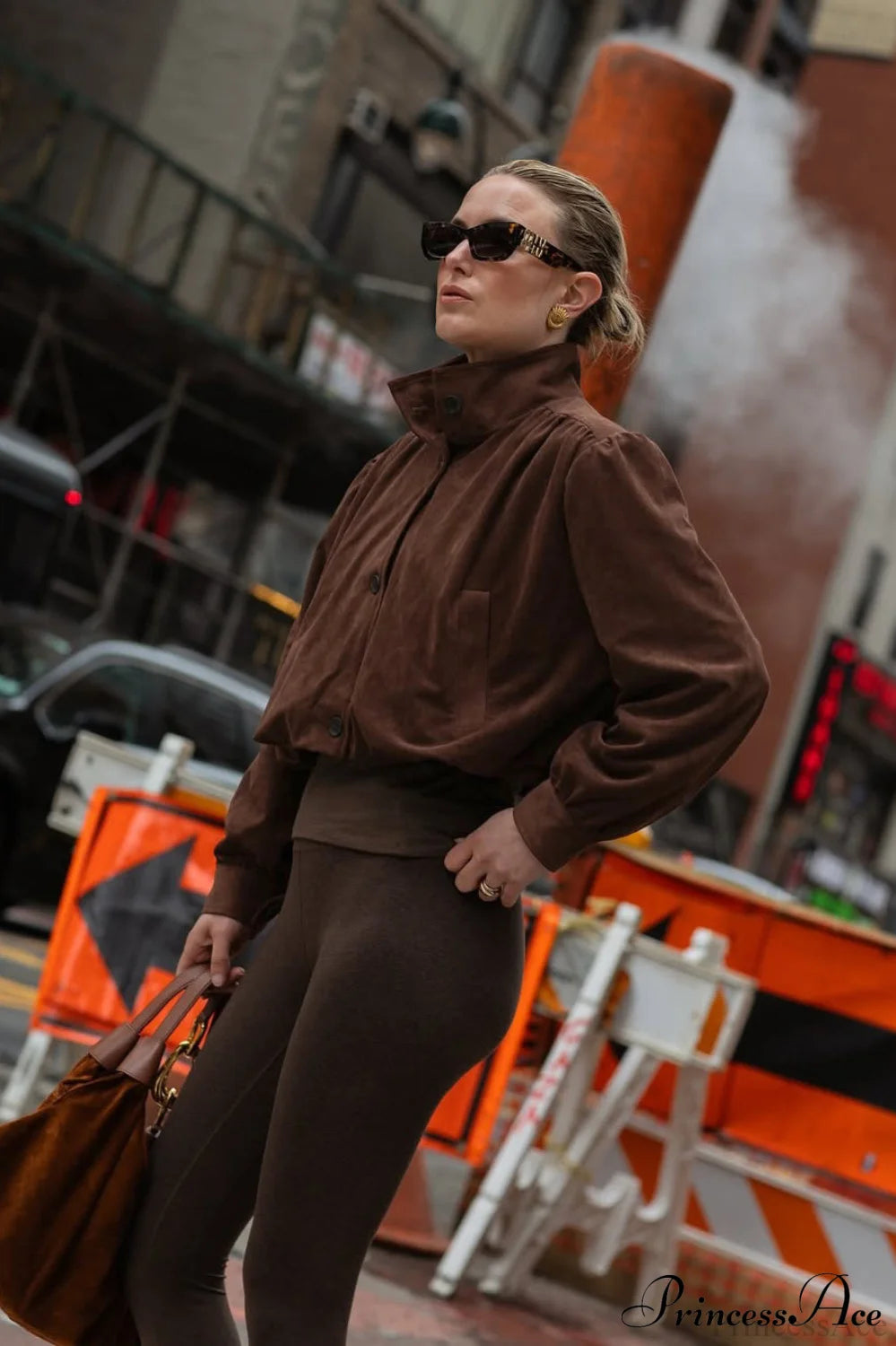 Suede Cardigan Long Sleeve Coat