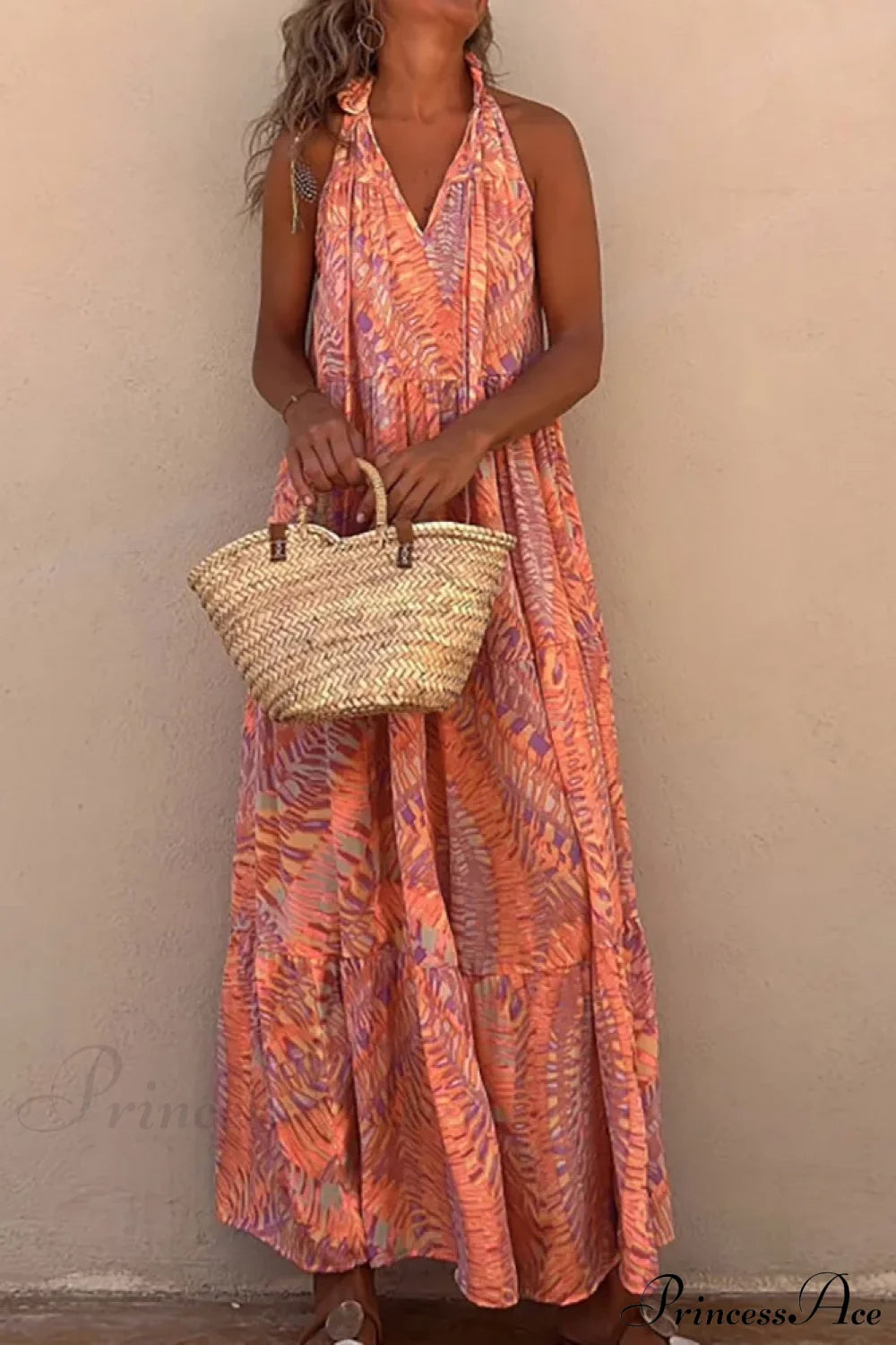 Summer Beach Lady Long Casual Loose Sleeveless Boho Dress