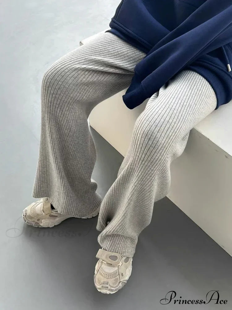 Summer Cotton Linen Wide Leg Full Length Casual Loose Waist Pants