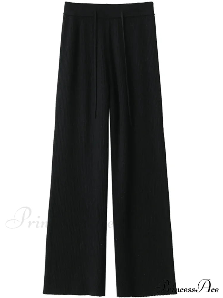 Summer Cotton Linen Wide Leg Full Length Casual Loose Waist Pants