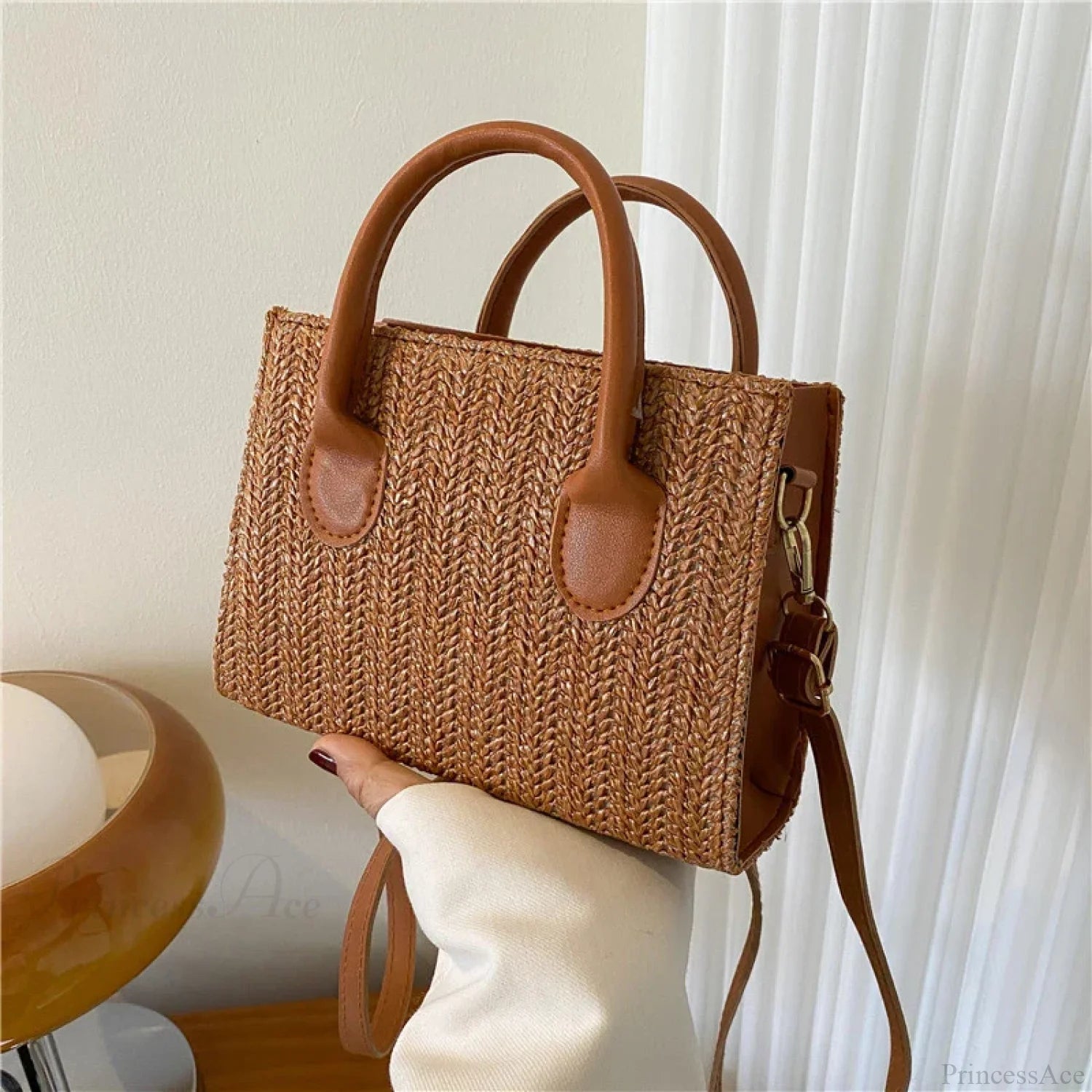 Summer Fresh Flower Woven Crossbody Handbag handbag-250126