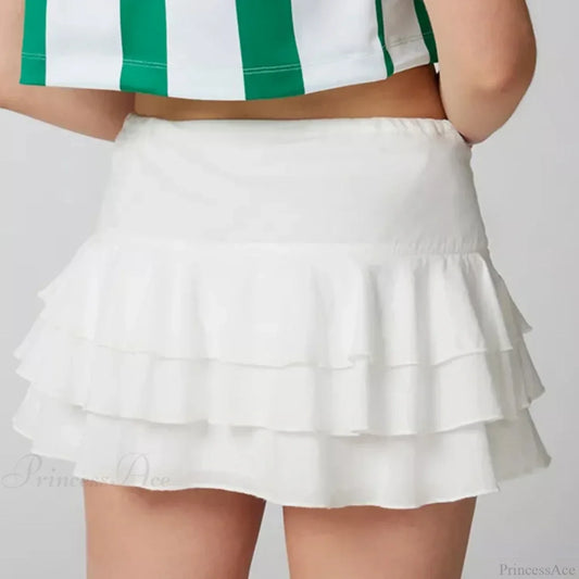 Summer Solid Ruffle Tiered Skirt skirts-250223