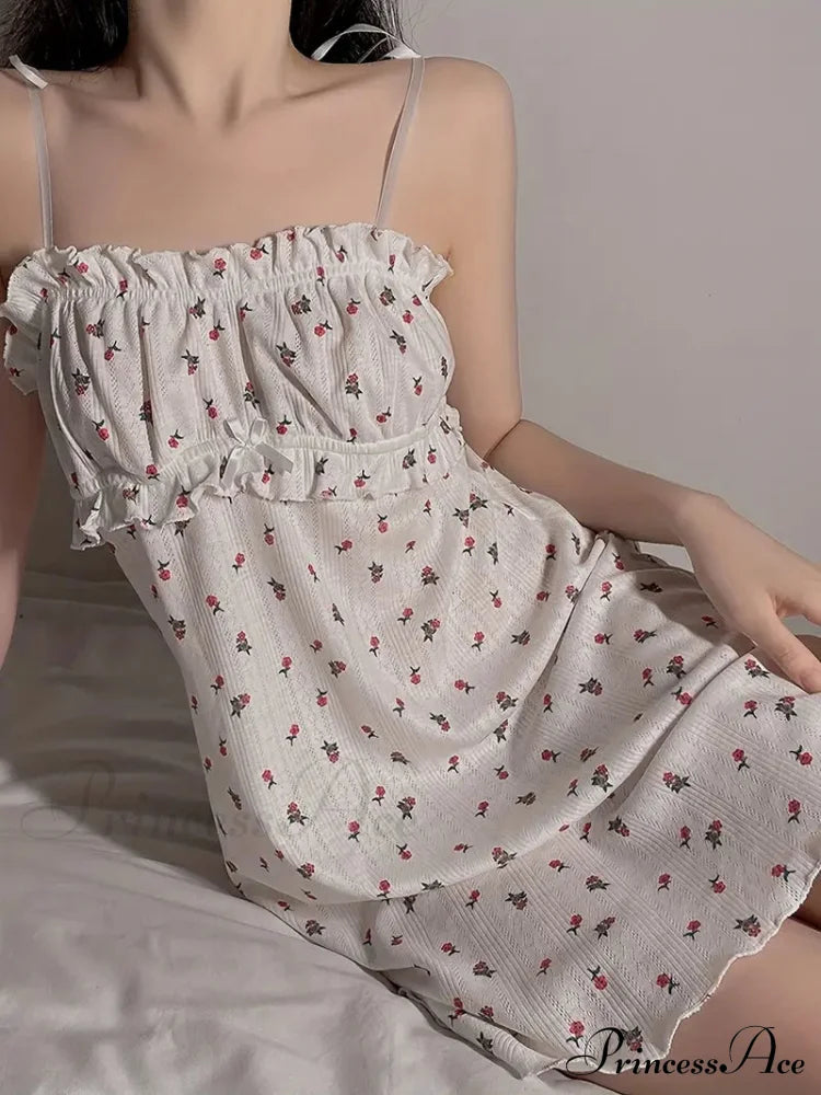 Summer Spaghetti Strap Mini Dress With Floral Print Summer Print Mini Dress