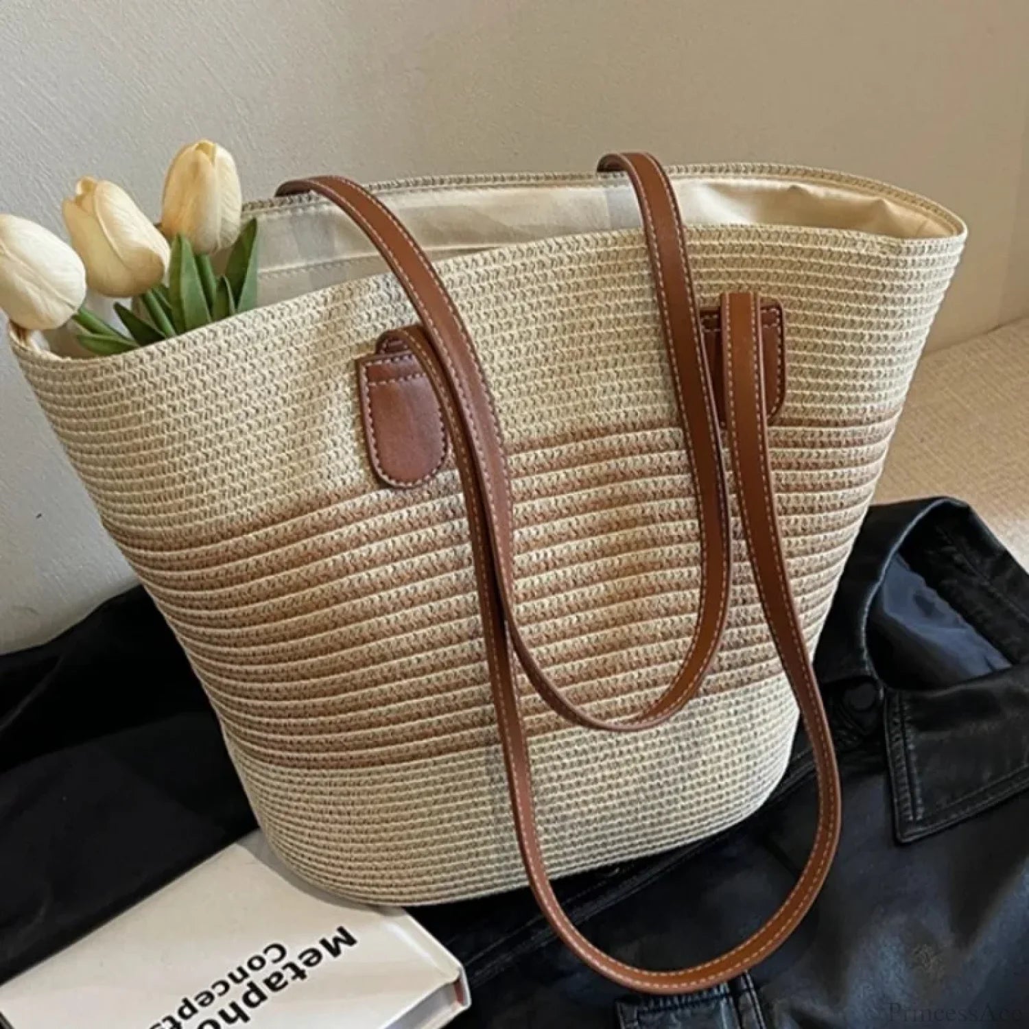 Summer Straw Bag Large Capacity Shoulder Bag shoulder-250126