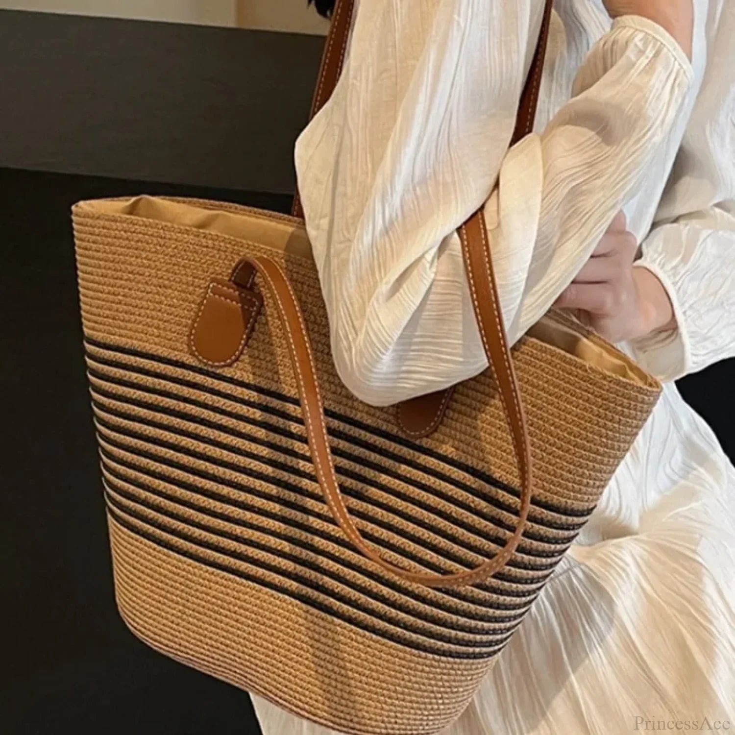 Summer Straw Bag Large Capacity Shoulder Bag shoulder-250126