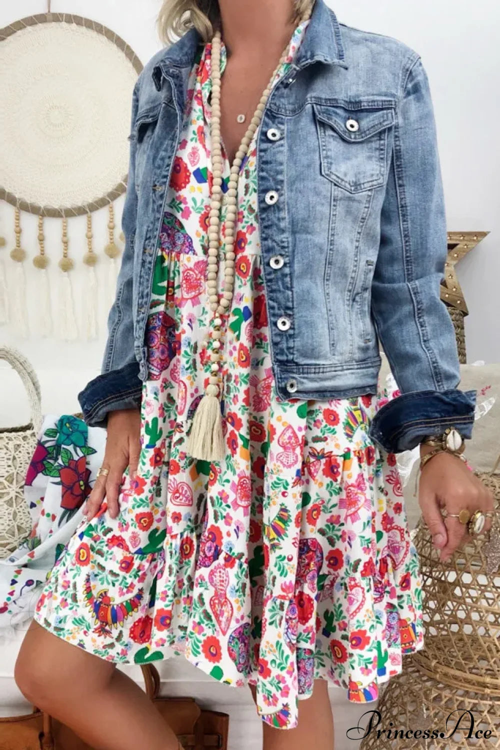 Summer Y2K Ladies Loose Bohemian Short Women’s Boho Dress