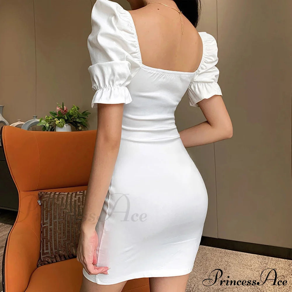 Sweet Moments Puff Charming Sleeve Mini Dress Dressy Dresses