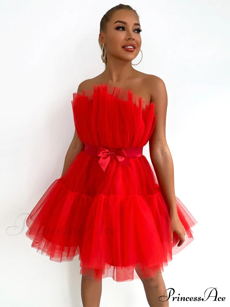 Sweet Women’s Mini Party Dress - Hot Pink S / Black