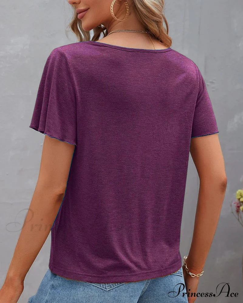 T-Shirt In Solid Cut Out Color T-Shirts