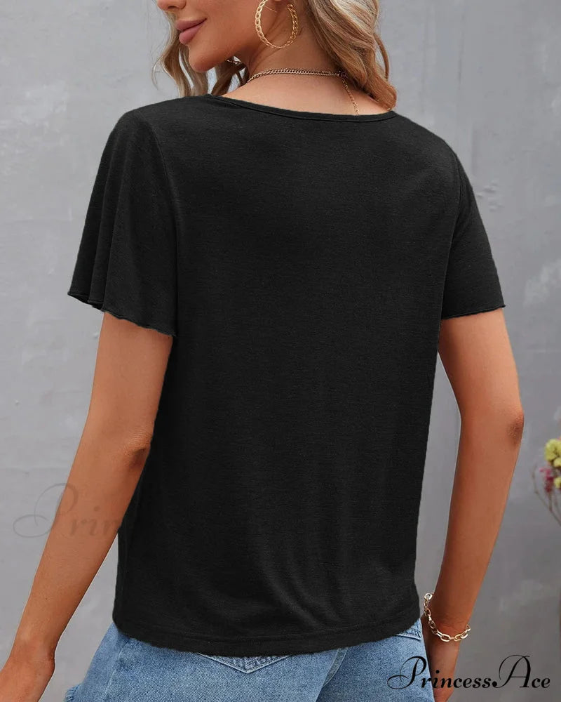 T-Shirt In Solid Cut Out Color T-Shirts