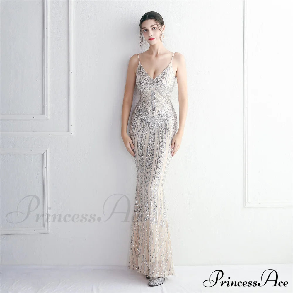 Taisia Formal Stylish Sequin Scroll Dress S.o. Long Dresses