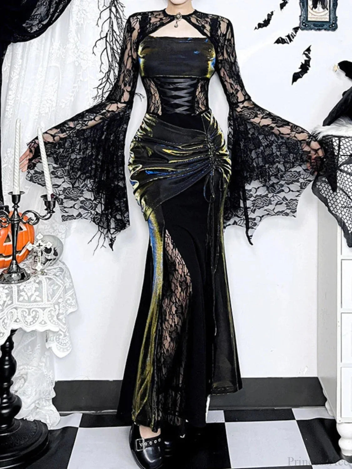 Tall Waist Bandage Bodice Maxi Dress