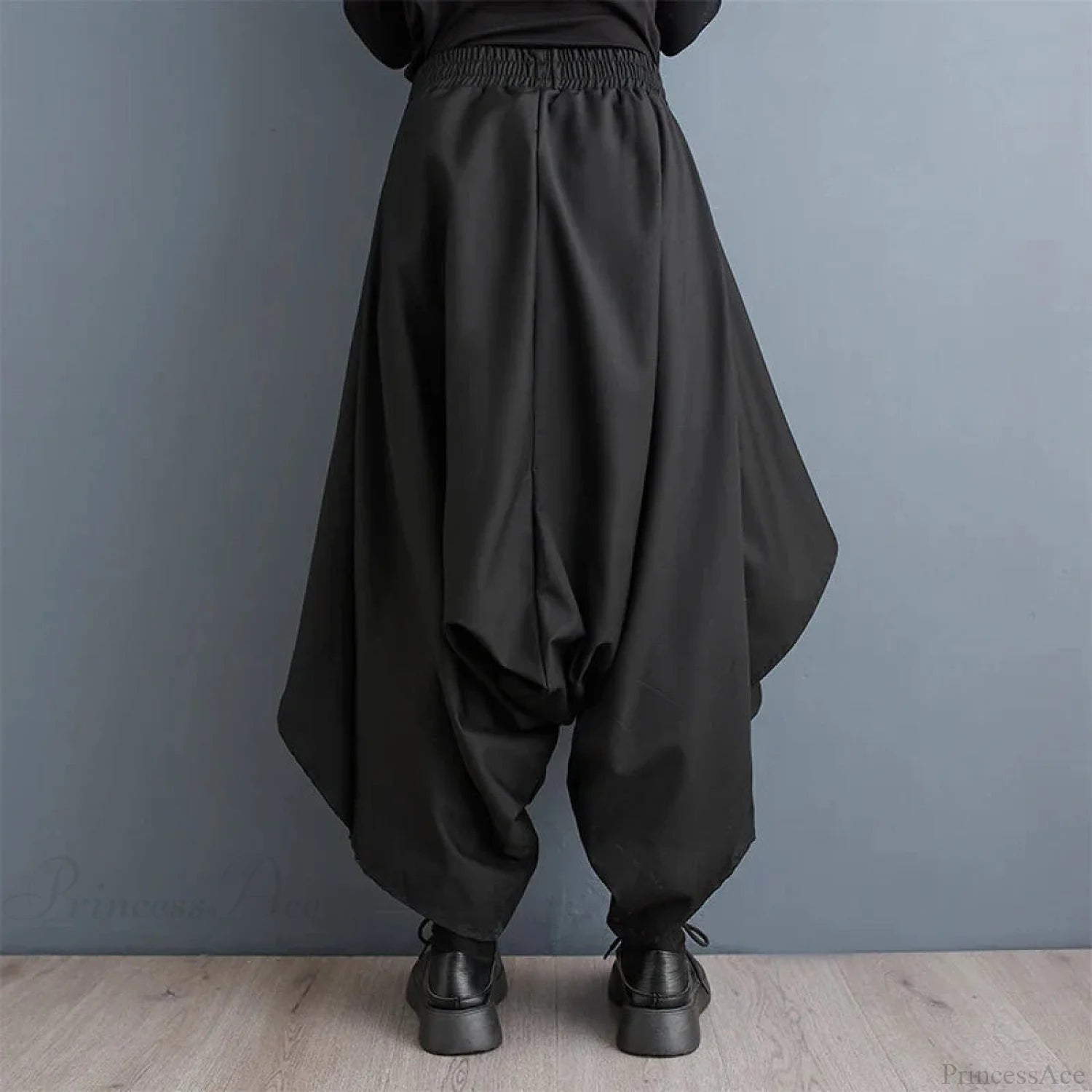 Tall Waist Gothic Broad Leg Pant black / One Size
