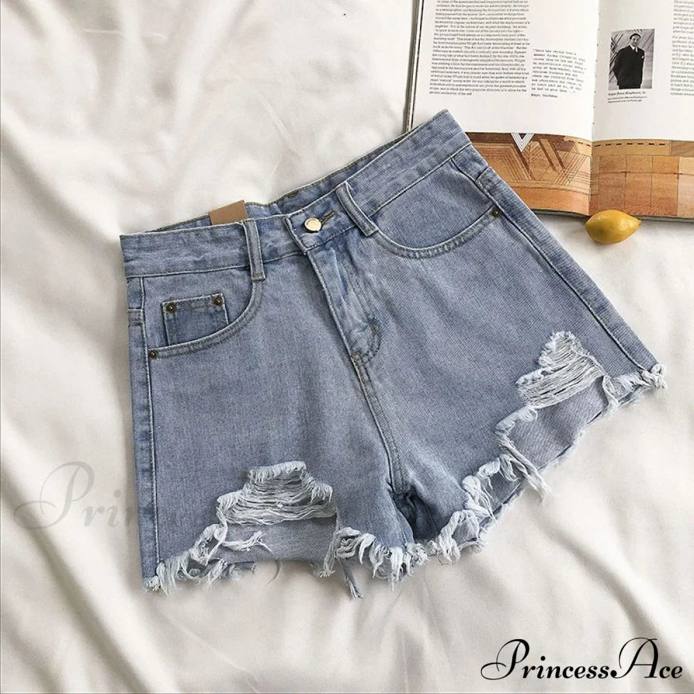Tassel Detail Shorts Waist High And Denim With For Pockets Women