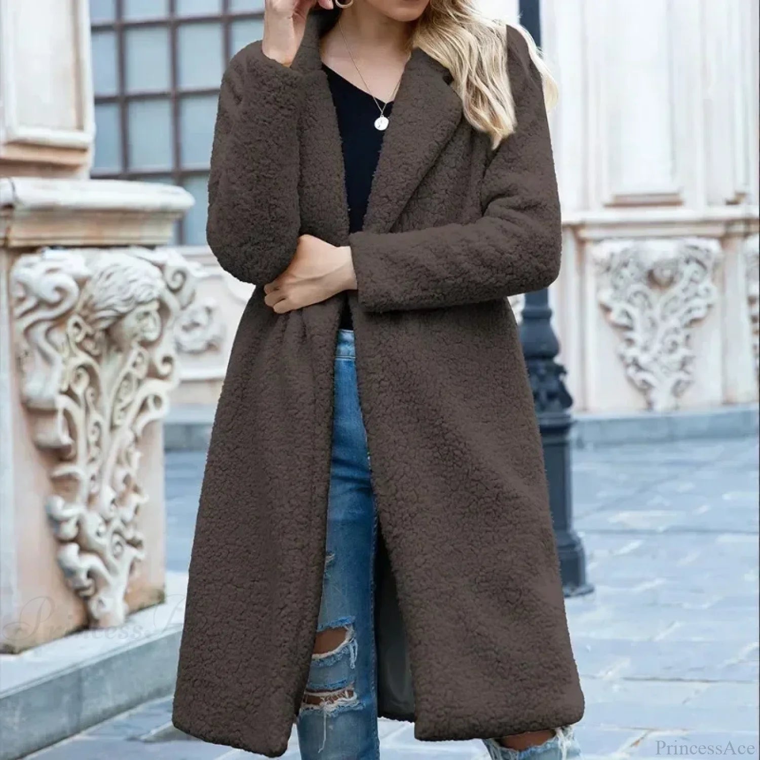 Teddy Bear Plush Turtleneck Overcoat