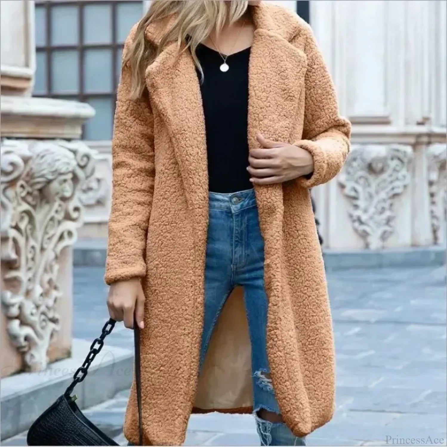 Teddy Bear Plush Turtleneck Overcoat