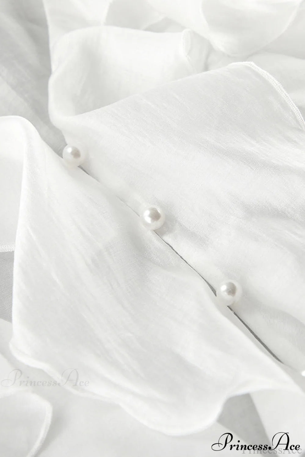 Tencel Ruffled V Neck Flared Sleeve Blouse