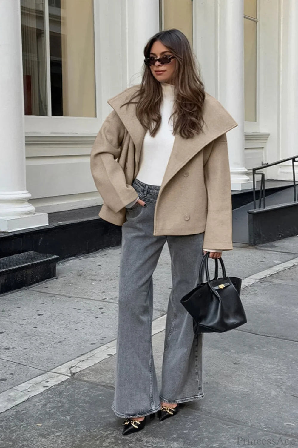 Thick Wool Blend Commuter Coat