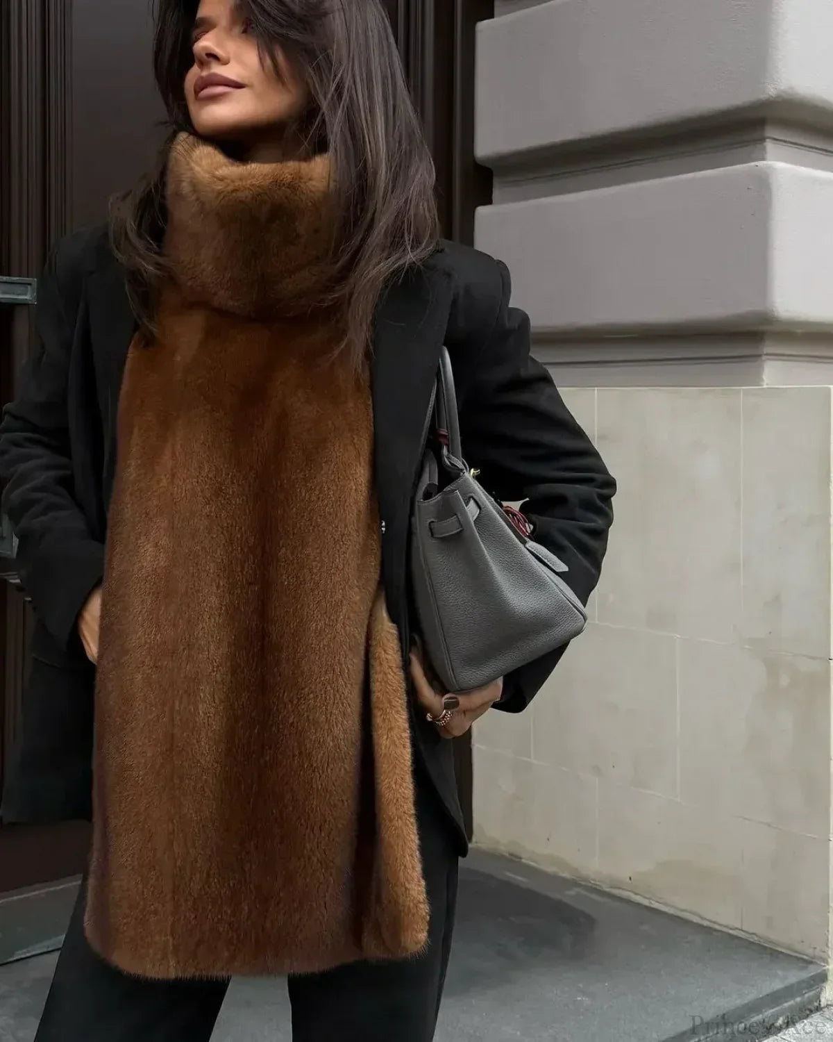 Thicken Warm Sleeveless Vest Coat Brown / S