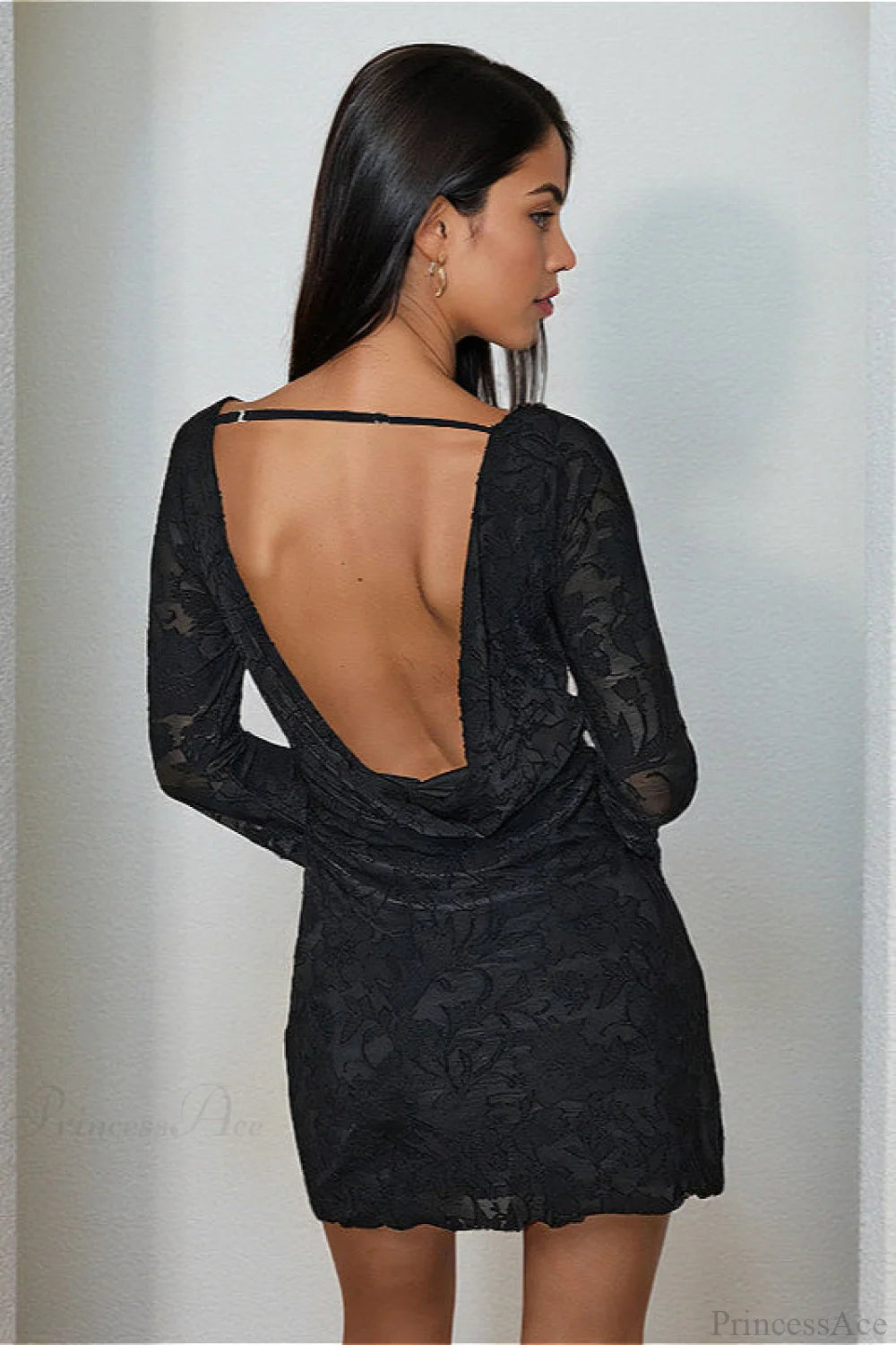 Tie Sheer Backless Bodycon Mini Dress