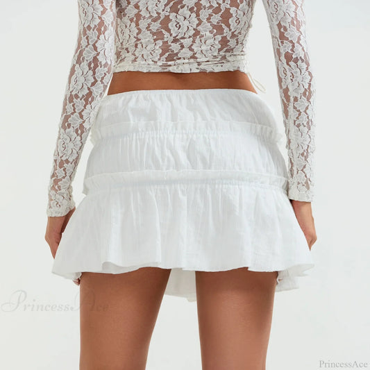 Tie-Up Front Ruched Mini Skirt skirts-250223