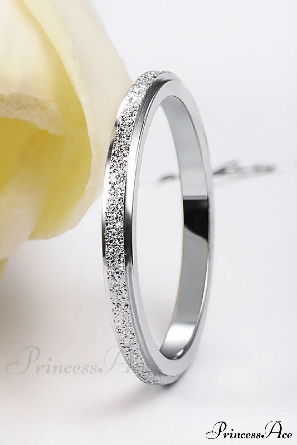 Titanium Steel Minimalist Simple Closed Rings White / 6