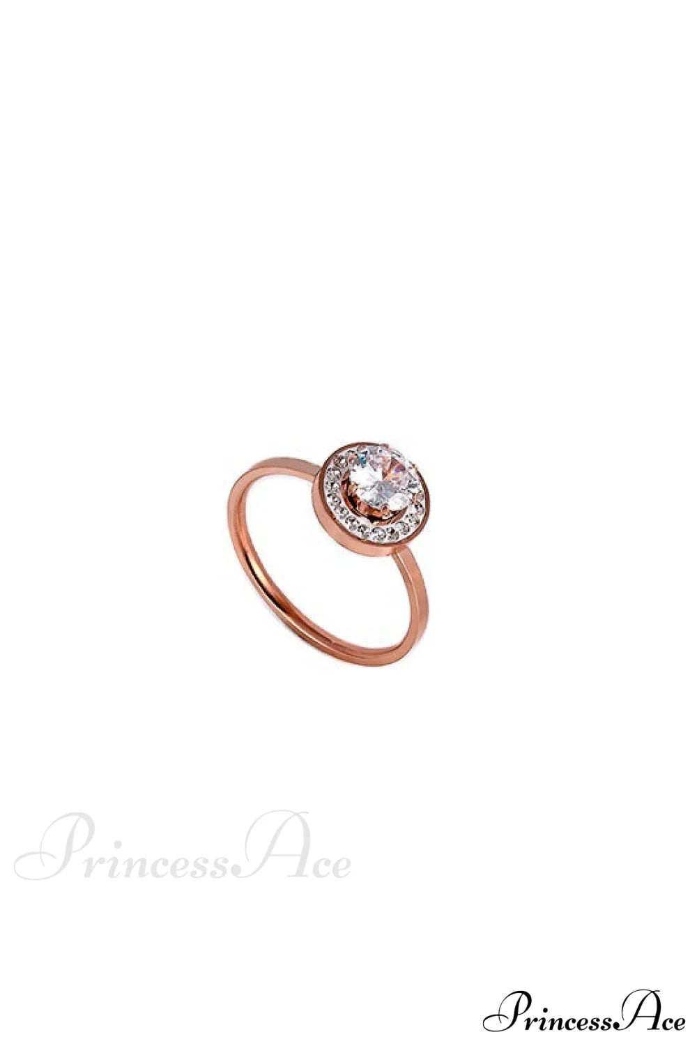 Titanium Steel Shining Diamond Hoop Ring