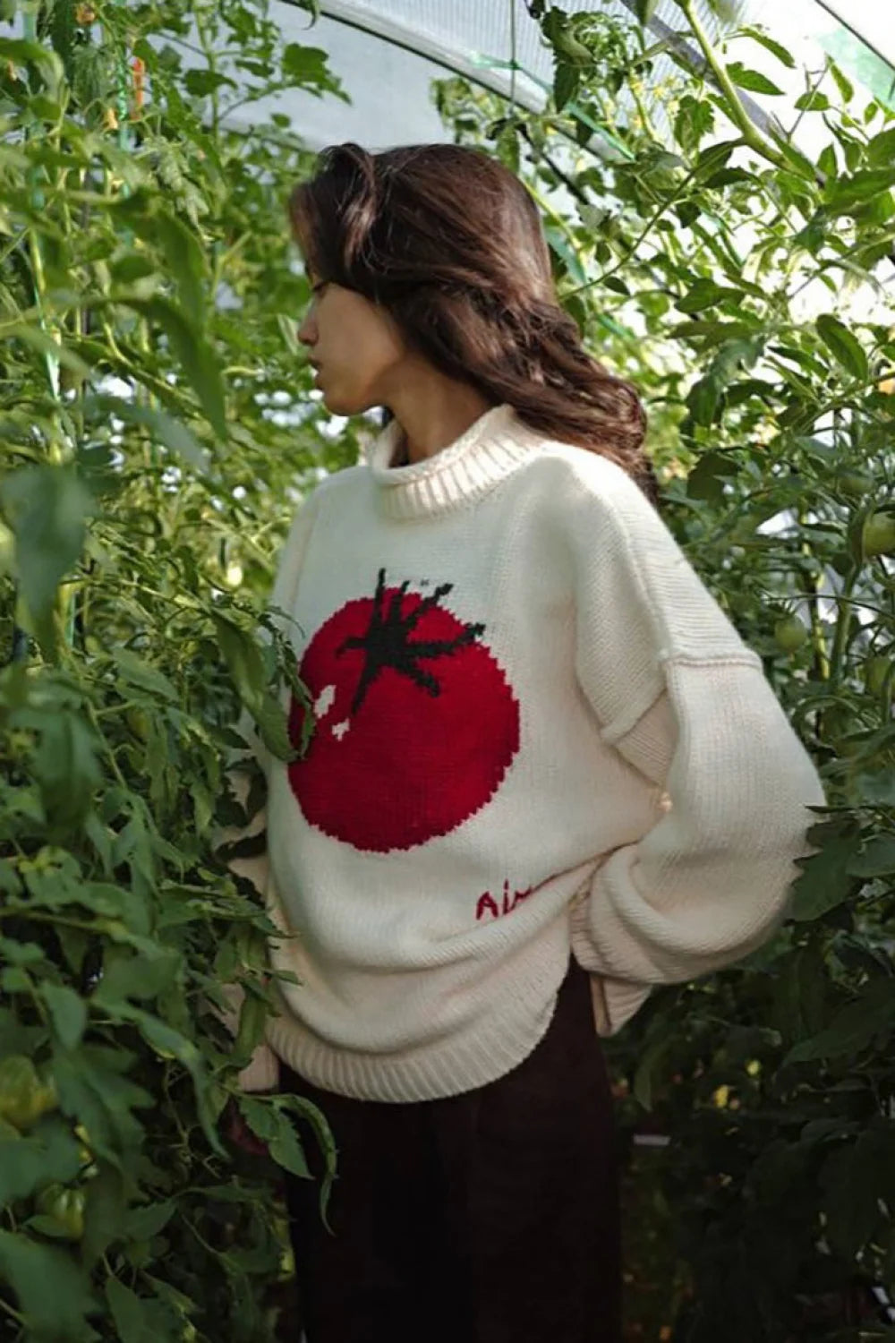 Tomato Half Neck Loose Knit Sweater