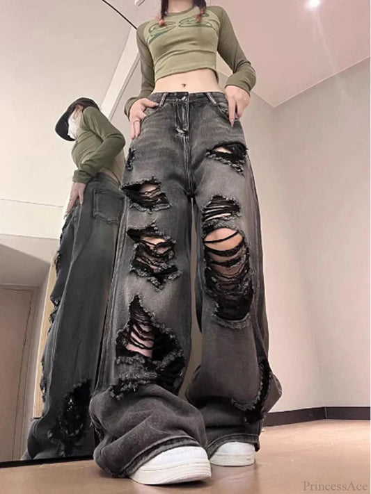Torn Gothic Large Streetwear Pant black / S