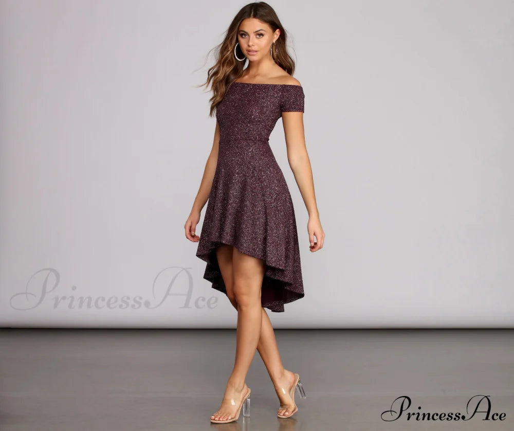 Total Twirl Stylish Glitter Skater Dress Dressy Dresses