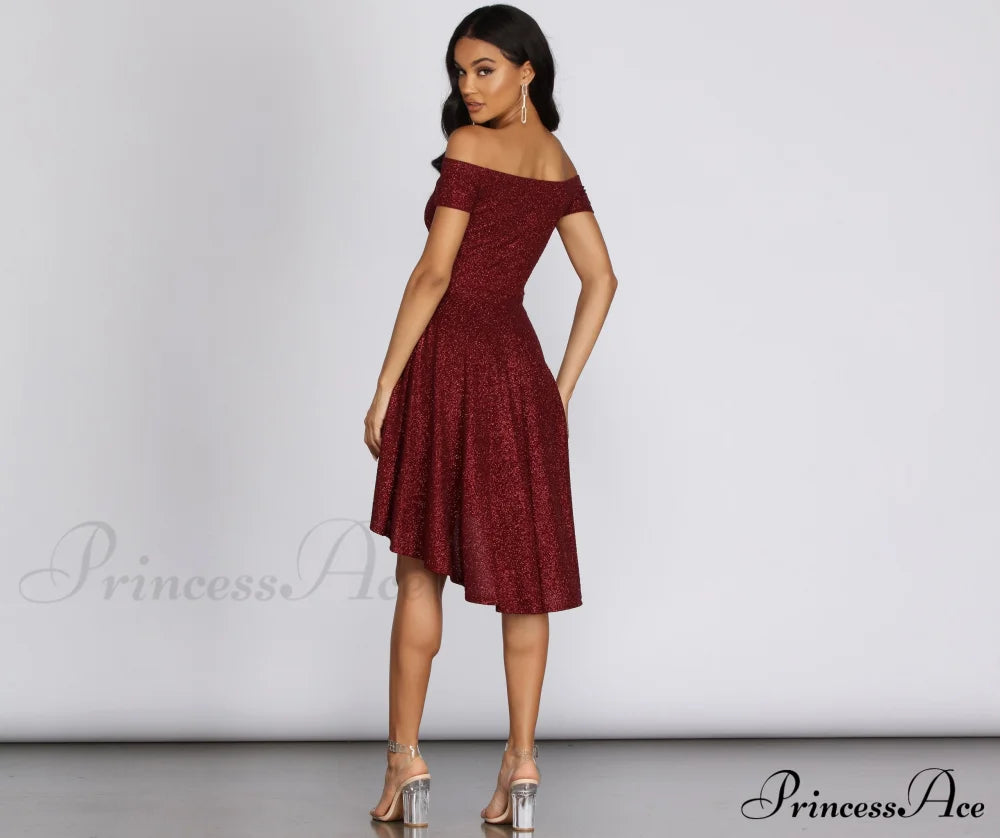 Total Twirl Stylish Glitter Skater Dress Dressy Dresses