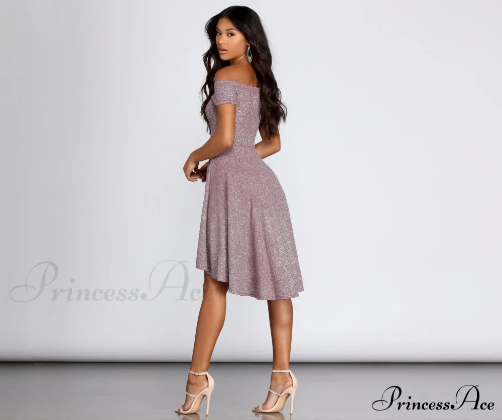 Total Twirl Stylish Glitter Skater Dress Dressy Dresses