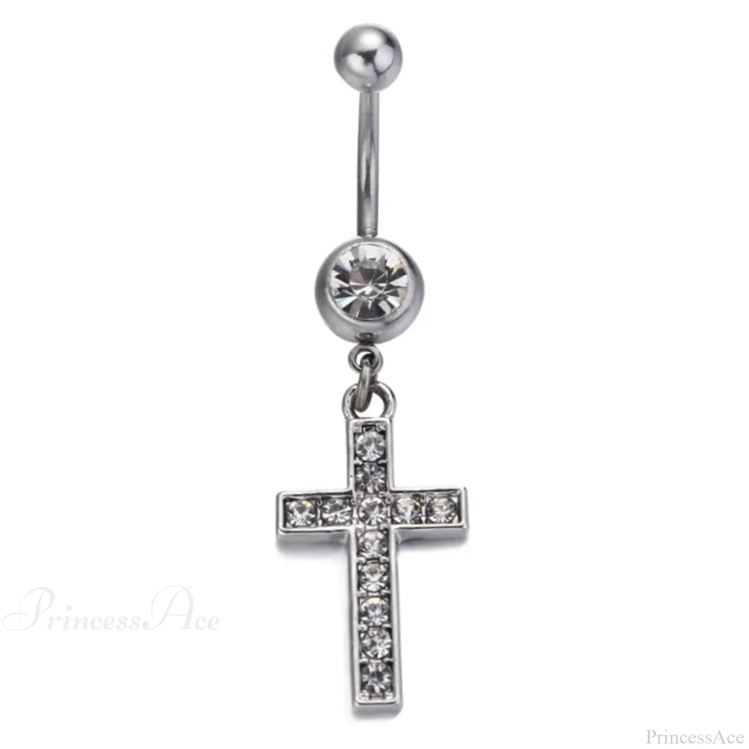 Traditional Zircon Drip Medieval Stomach Ring Cross / CHINA