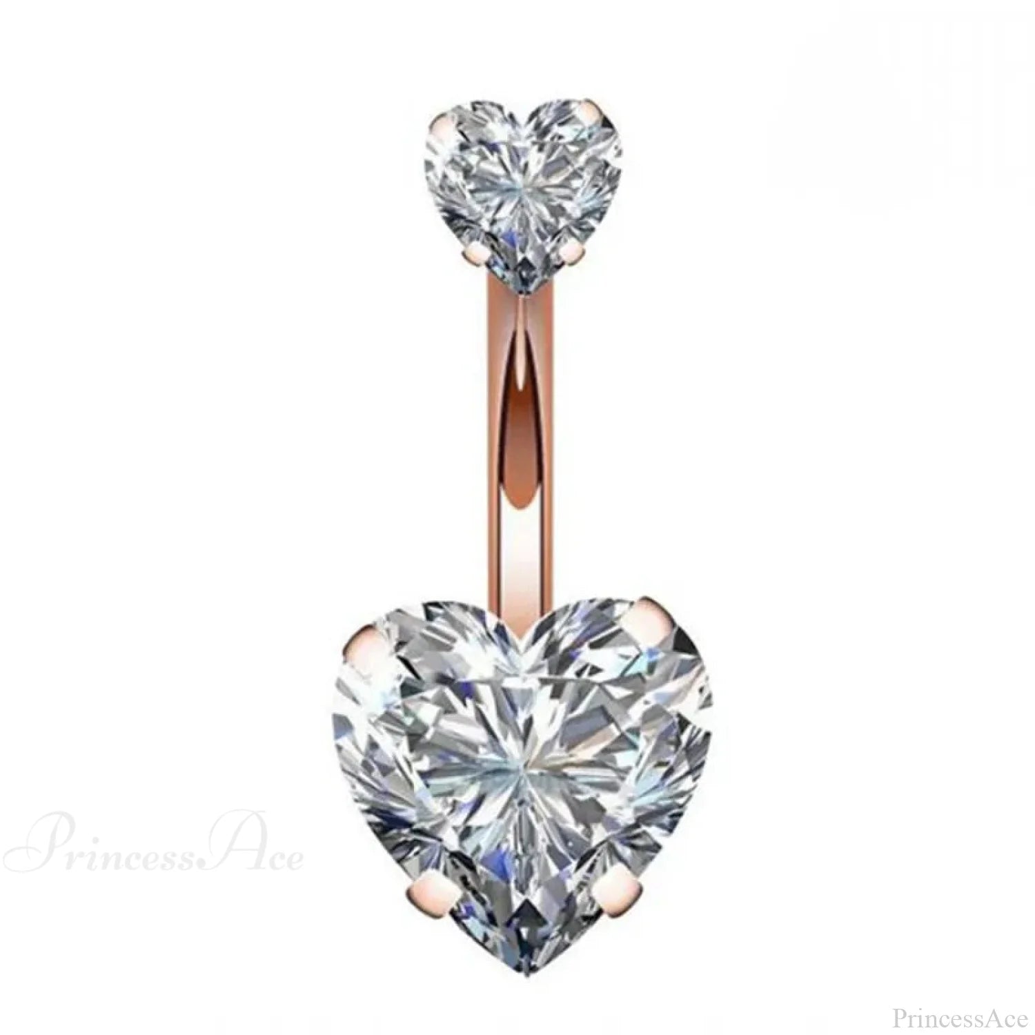 Traditional Zircon Drip Medieval Stomach Ring Rose Gold Heart / CHINA