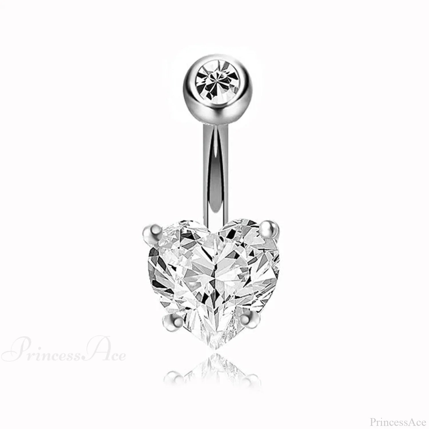 Traditional Zircon Drip Medieval Stomach Ring Silver Heart 2 / CHINA