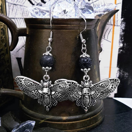 Tranquil Dove Ceramic Metal Circle Hoop Earring silver