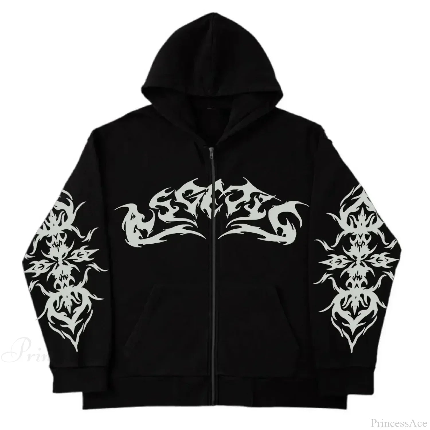 Trendy Brand Printed Hoodie black / S