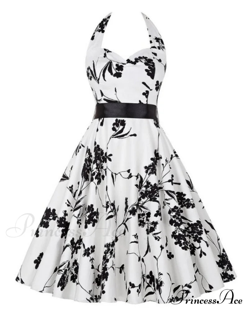 Trendy White Cherry Print Vintage Dress For Women S / White Shirts & Tops