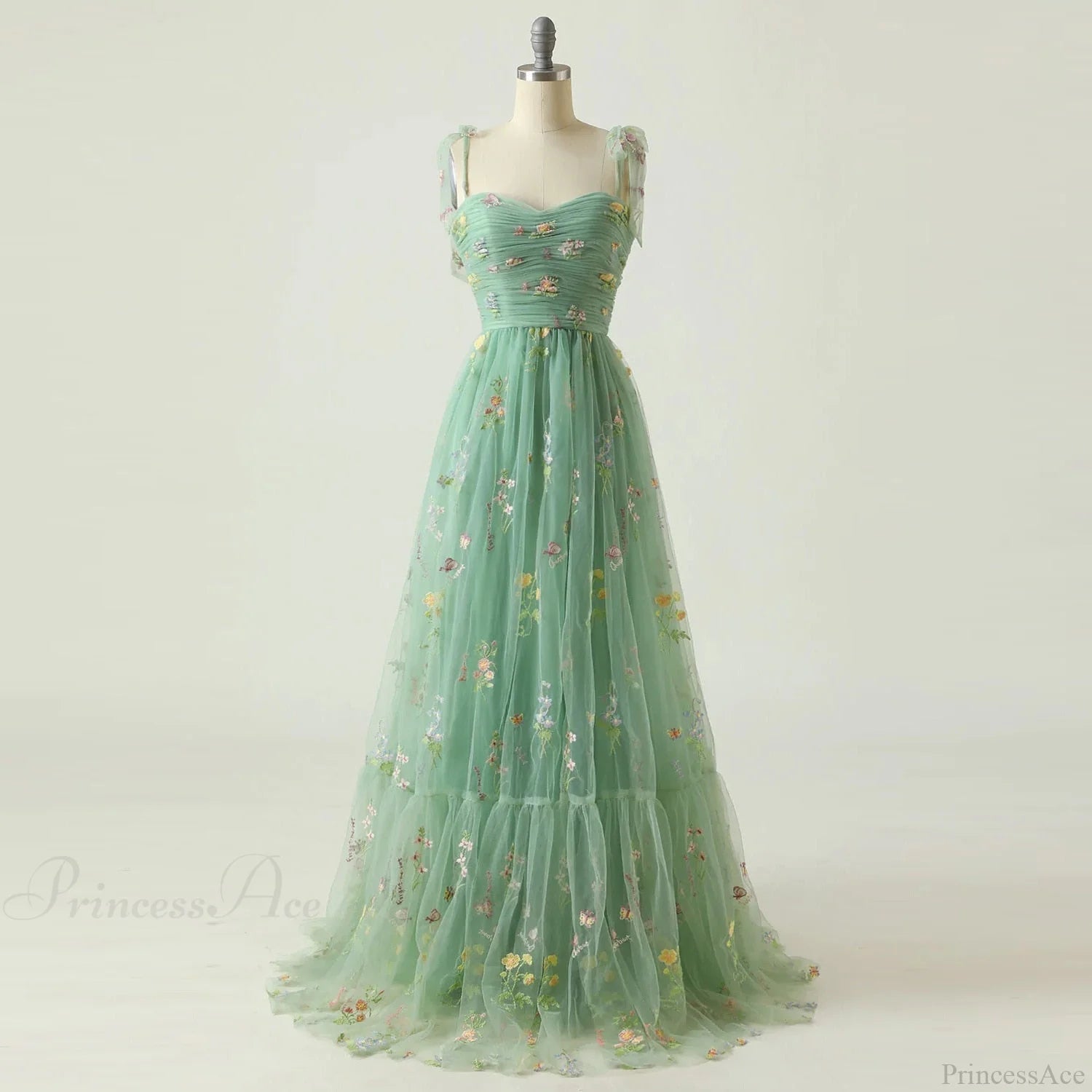 Graduation Gown Green Party Tulle Elegant Tea Adjustable Straps Wedding Length Mint Dress