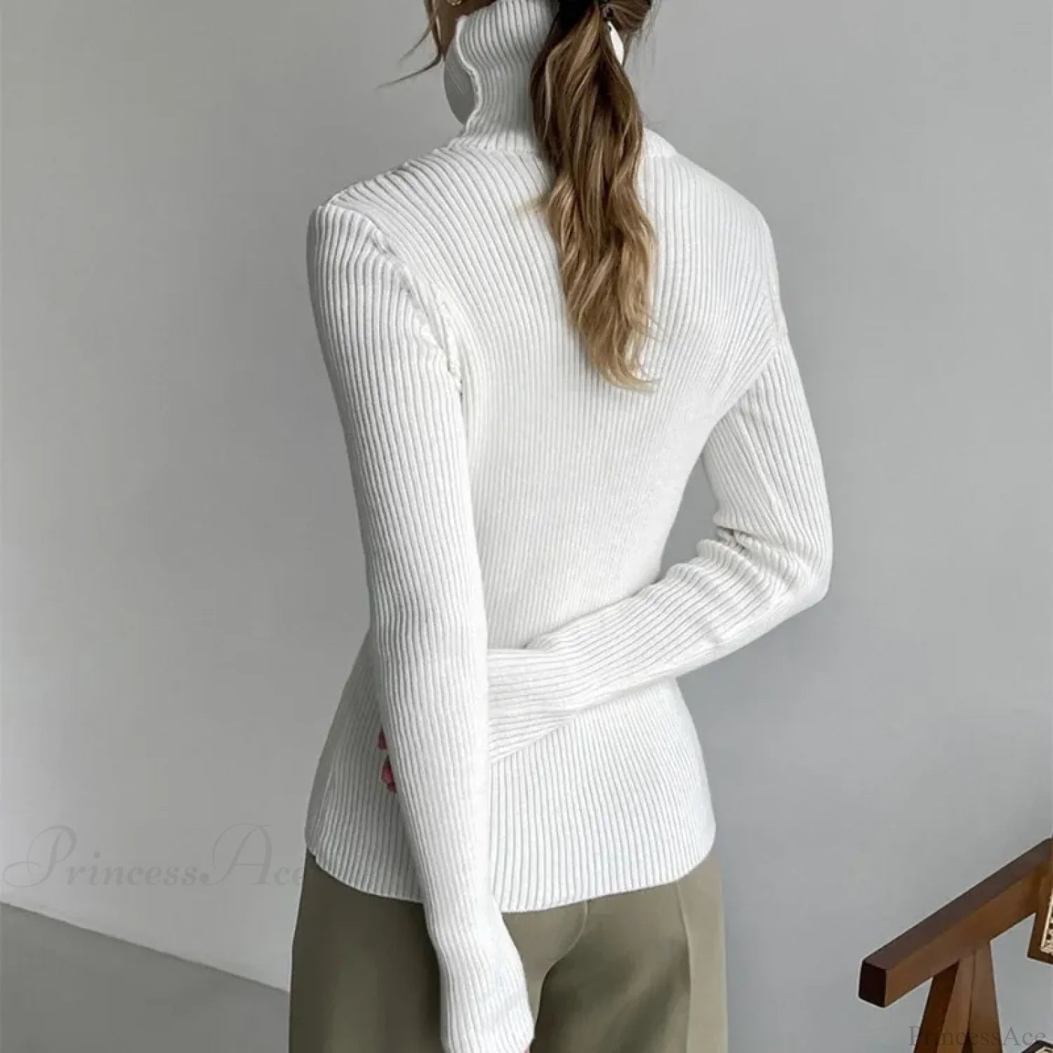 Turtleneck Slim Pullover Long Sleeve Sweater